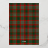 Elegant Green Red Plaid Christmas Party  箔招待状 (裏面)