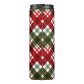 Elegant green Red Plaid Rustic Christmas monogram タンブラー (裏面)