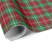 Elegant green & red tartan plaid Personalized ラッピングペーパー (ロールコーナー)