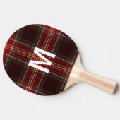 Elegant green & red tartan plaid Personalized  卓球ラケット (横)