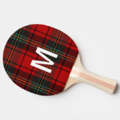 Elegant green & red tartan plaid Personalized 卓球ラケット (横)