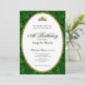 Elegant Green Rose Floral 18th Birthday Debut 招待状 (スタンド正面)