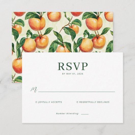 Elegant Green RSVP Card (正面/裏面)