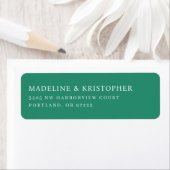 Elegant Green Serif Return Address Label ラベル (インサイチュ)