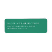 Elegant Green Serif Return Address Label ラベル (正面)