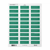 Elegant Green Serif Return Address Label ラベル (フルシート)