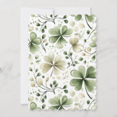 Elegant Green Shamrock Wedding Invitation Design 招待状 (裏面)