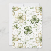 Elegant Green Shamrock Wedding Invitation Design 招待状 (裏面)
