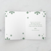 Elegant Green Snowflake Christmas Photo Card シーズンカード (内部)