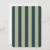 Elegant Green Striped Holiday Party Invitation 招待状 (裏面)