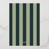 Elegant Green Striped Holiday Party Invitation 箔招待状 (裏面)