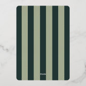 Elegant Green Striped Holiday Party Invitation 箔招待状 (裏面)