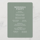 Elegant Green Striped Wedding Ceremony プログラム (裏面)