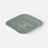 Elegant Green Stripes ペーパープレート (傾斜あり)
