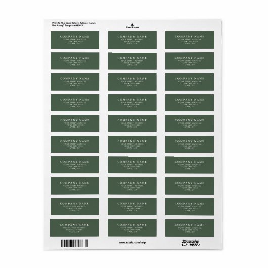 Elegant Green Texture Personalized Address Labels ラベル (フルシート)