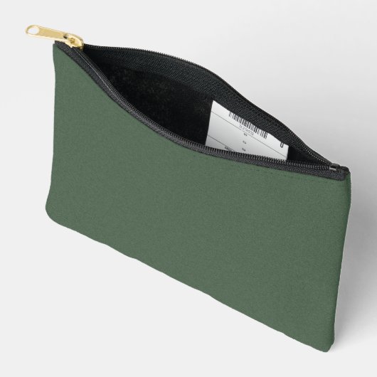 Elegant Green Textured Accessory Carry Pouch アクセサリーポーチ (見開き)