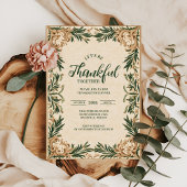 Elegant Green Thanksgiving Celebration 招待状