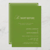 Elegant Green The Night Before Rehearsal Dinner 招待状 (正面/裏面)