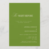 Elegant Green The Night Before Rehearsal Dinner 招待状 (正面)