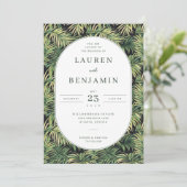 Elegant Green Tropical Leaves 招待状 (スタンド正面)