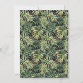 Elegant Green Tropical Leaves 招待状 (裏面)