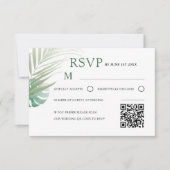 Elegant Green Tropical RSVP Wedding  (正面)
