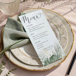 Elegant Green Tropical Watercolor Wedding メニュー