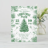 Elegant Green Vintage Christmas Party 招待状 (スタンド正面)