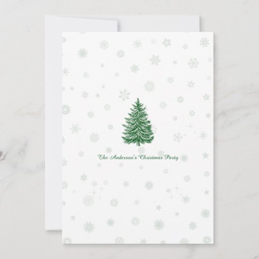 Elegant Green Vintage Christmas Party 招待状 (裏面)