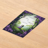 Elegant Green & Violet Acrylic Wedding Invitation アクリル招待状 (レイダウン)