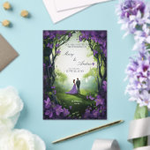 Elegant Green & Violet Acrylic Wedding Invitation アクリル招待状 (インサイチュ (ウェディング))