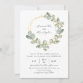 Elegant Green Watercolor Eucalyptus Wedding  招待状 (正面)