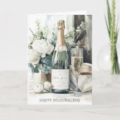 Elegant Green Watercolor Happy Wedding Day Wedding カード (正面)