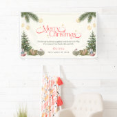 Elegant Green Watercolor Merry Christmas Banner 横断幕 (インサイチュ)