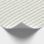 Elegant Green Watercolor Ribbon Stripes ラッピングペーパー (角)