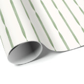 Elegant Green Watercolor Ribbon Stripes ラッピングペーパー (ロールコーナー)