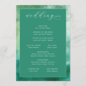 Elegant Green Watercolor Wedding Ceremony プログラム (裏面)