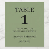 Elegant Green Wedding ワインラベル (シングルラベル)