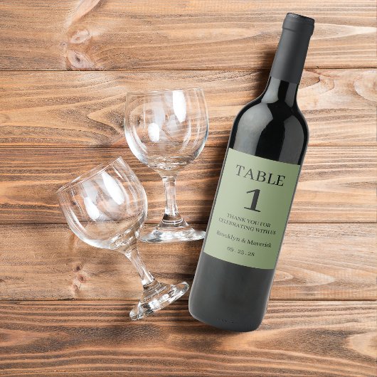 Elegant Green Wedding ワインラベル