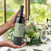 Elegant Green Wedding ワインラベル