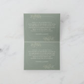 Elegant Green Wedding Thank You Card サンキューカード (内部)