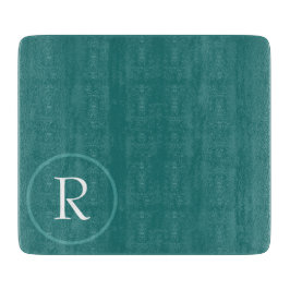 Elegant Green &White Monogram Cutting Board カッティングボード