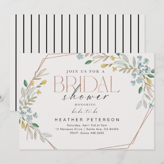 Elegant Greenery 招待状 (正面/裏面)