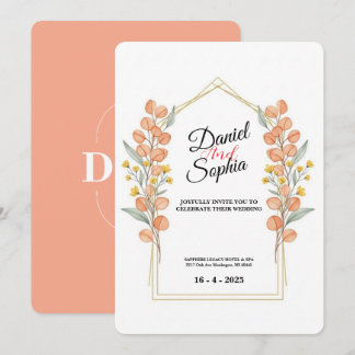 Elegant Greenery Arch Wedding Invitation  招待状