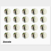 Elegant Greenery Arch Wedding Photo Round Sticker ラウンドシール (シート)