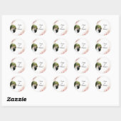 Elegant Greenery Arch Wedding Photo Round Sticker ラウンドシール (シート)