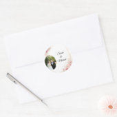 Elegant Greenery Arch Wedding Photo Round Sticker ラウンドシール (封筒)