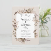 Elegant Greenery Border Wedding  招待状 (スタンド正面)