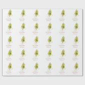 Elegant Greenery Botanical Merry Christmas ラッピングペーパー (フラット)
