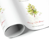 Elegant Greenery Botanical Merry Christmas ラッピングペーパー (ロールコーナー)